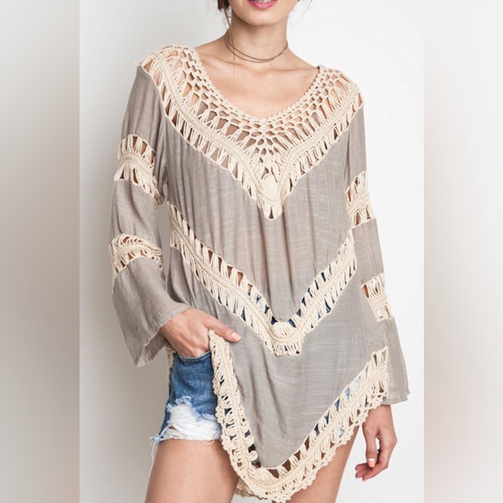 Umgee Tiered Crochet Top